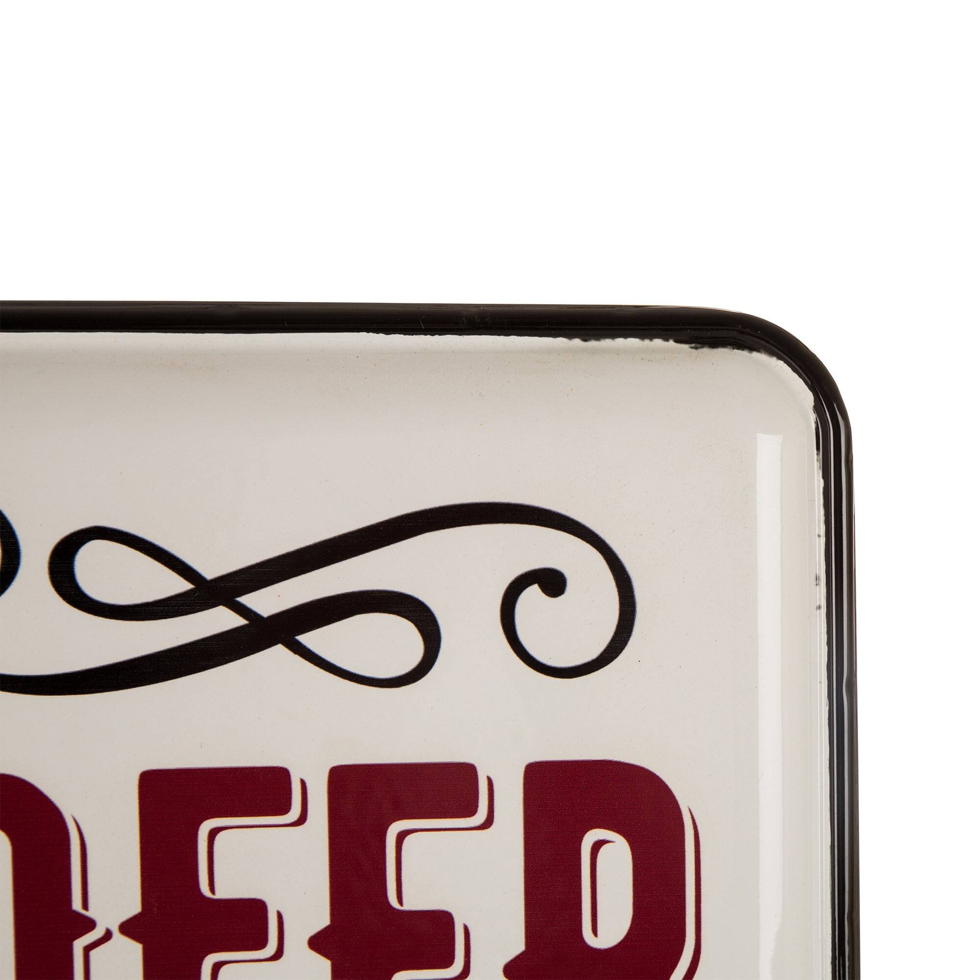 Glitzhome® Reindeer Sleigh Rides Farmhouse Metal Enamel Sign